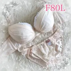 【F80】ブラショーツセット♥️ピンク ストライプシフォン フリル☆2402