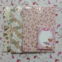 海外ラッピングペーパー、メモ　セット