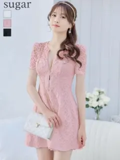 robe de fleurs フレアドレス　S ピンク