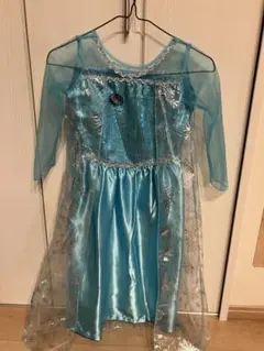 エルサ風ドレス 140 水色　シアー　コスプレ　仮装