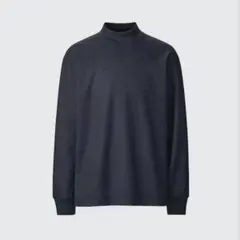UNIQLO U ユニクロ　ブラッシュドジャージーモックネックTシャツ グレーL
