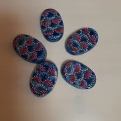 花柄楕円形箸置き5個セット