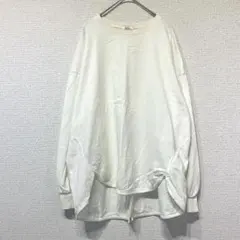 アースミュージックアンドエコロジー カットソー 長袖 白 体型カバー b122