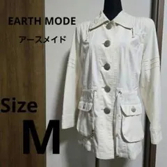 『EARTH MODE』コート【M】 ジャケット大きめボタン 腰絞り肩パット春秋