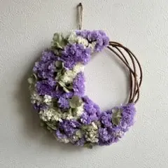 アナベルのふんわり三日月リース 紫陽花のナチュラルリース - メルカリ