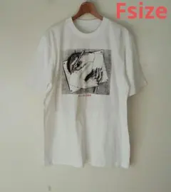 M.C.エッシャー 描く手 空と水 トリックアート アートTシャツ(Ｆ)A08