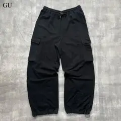 ジーユー【XL】カーゴパンツ スウェットライク ワイドシルエット ドローコード