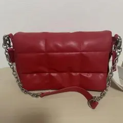 レザーショルダーバッグ キルティングデザイン