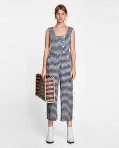 ZARA ギンガムチェックオーバーオール サロペット