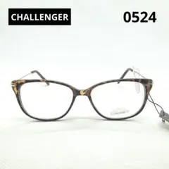 CHALLENGER ブラウン系 キャットアイ ファッション メガネ 0524