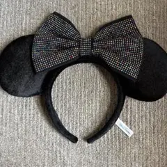 ミッキー耳カチューシャ ビーズリボン付き