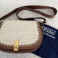 ポロラルフローレン　クロシェ編みショルダーバッグ