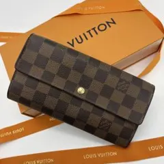 ルイヴィトン 長財布　ダミエ　ポルトフォイユサラ　　　カード10枚　美品