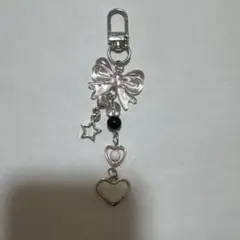 リボンのキーホルダーキーリング