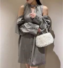 snidel Sustainable2wayシャツミニワンピース