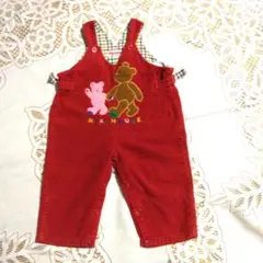 ミキハウスオーバーオール　80　くまアップリケ