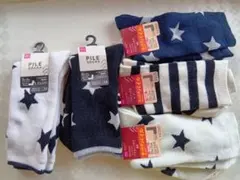 星柄　ボーダー　パイルソックス　靴下　5点　まとめ売り