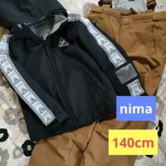 nima スキーウェア　黒×茶色　ブラウン　シンプル　140