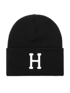 ブラックニット帽 Hロゴ・Fly Forever刺繍