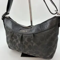 COACH コーチ シグネチャー ブラック ワンショルダー バッグ 三日月