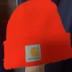 Carhartt オレンジ ニット帽　ビーニー