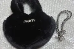 pium ビジューロゴハート型ファーバッグ ピンク ぴうむのサムネイル