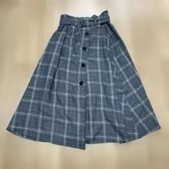 グレー系チェック柄フレアスカート