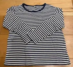 無印良品　ストライプ 長袖カットソー 130 ロングTシャツ