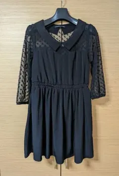 ☆*)様 ブラックレース袖ミニワンピース　フリーサイズ