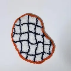 ハンドメイド 【そらまめ】うねうねチェック柄/ミニラグ/コースター