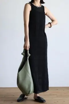 ★新品★ ボンジュールサガン 透かし編みニットロングデザインキャミワンピースのサムネイル