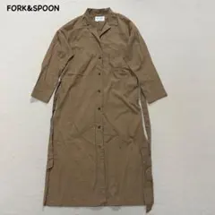 t2886 【フォークアンドスプーン】　オープンカラー　シャツワンピース　ロングのサムネイル