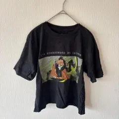 ディズニー ライオンキング クルーネックＴシャツ スカー柄 Ｓ 黒