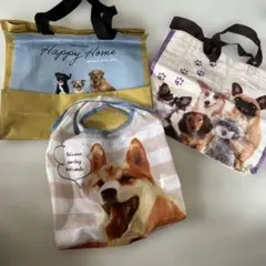 犬柄バック3点セット