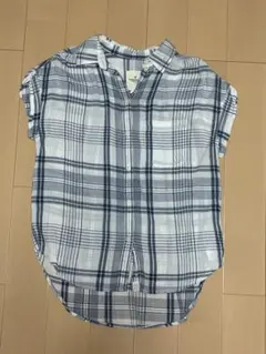 アメリカンイーグル チェックシャツ コットン混　ネイビー