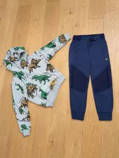 H&M ZARA 秋冬キッズ服 4点セット 110cm 恐竜柄 パーカー ズボン