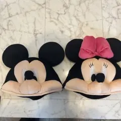 ミッキー・ミニー 耳付きフリースキャップ