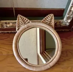 ヴィンテージ 猫モチーフ 壁掛けミラー レトロ 喫茶店風 - メルカリ
