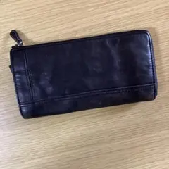 黒のレザー長財布 ジッパー付きのサムネイル