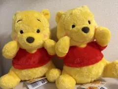 (新品未使用)くまのプーさん　赤いほっぺLぬいぐるみにっこり&うふふ2体セット