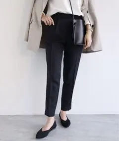 zozo パンツ スラックス きれいめ　ツイル　美脚　タック　テーパード　パンツ