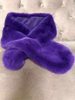 ZARA紫ファー マフラー