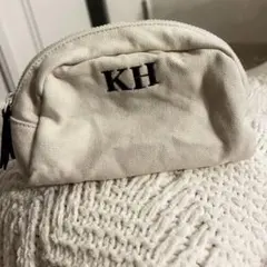 ZARA ポーチ 大容量ポーチ ベージュ ホワイト イニシャル入り