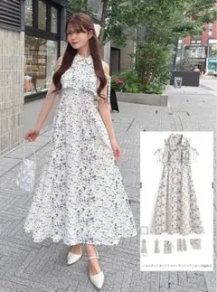 ショルダーリボンフリルフレアシャツワンピース[tg861]