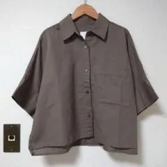 【グリーンレーベルリラクシング】コットン クロップドシャツ