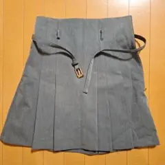 TORTIE グレー プリーツスカート ベルト付き