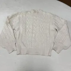 MAJESTIC LEGON アイボリー ケーブル編みニット