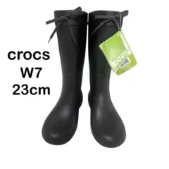 新品 クロックス フリーセイル レインブーツ 黒 W7 23cm 長靴 ブラックのサムネイル
