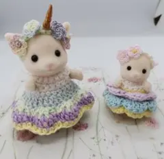 シルバニアファミリー　ハンドメイド服　ユニコーンワンピース　6
