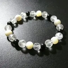 《マザーオブパール✖オニキス×クリスタル》✨bracelet